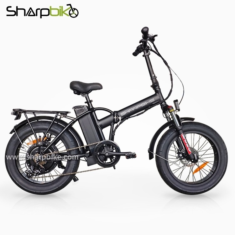 Powerful 48V 1000W Folding Fat Tire Beach Cruiser Electric Bike