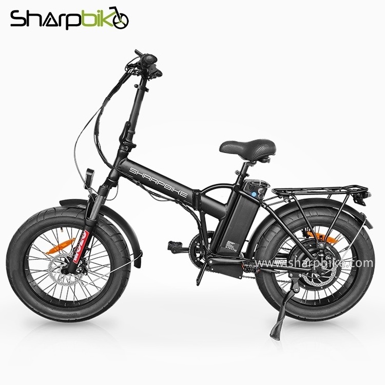 Powerful 48V 1000W Folding Fat Tire Beach Cruiser Electric Bike