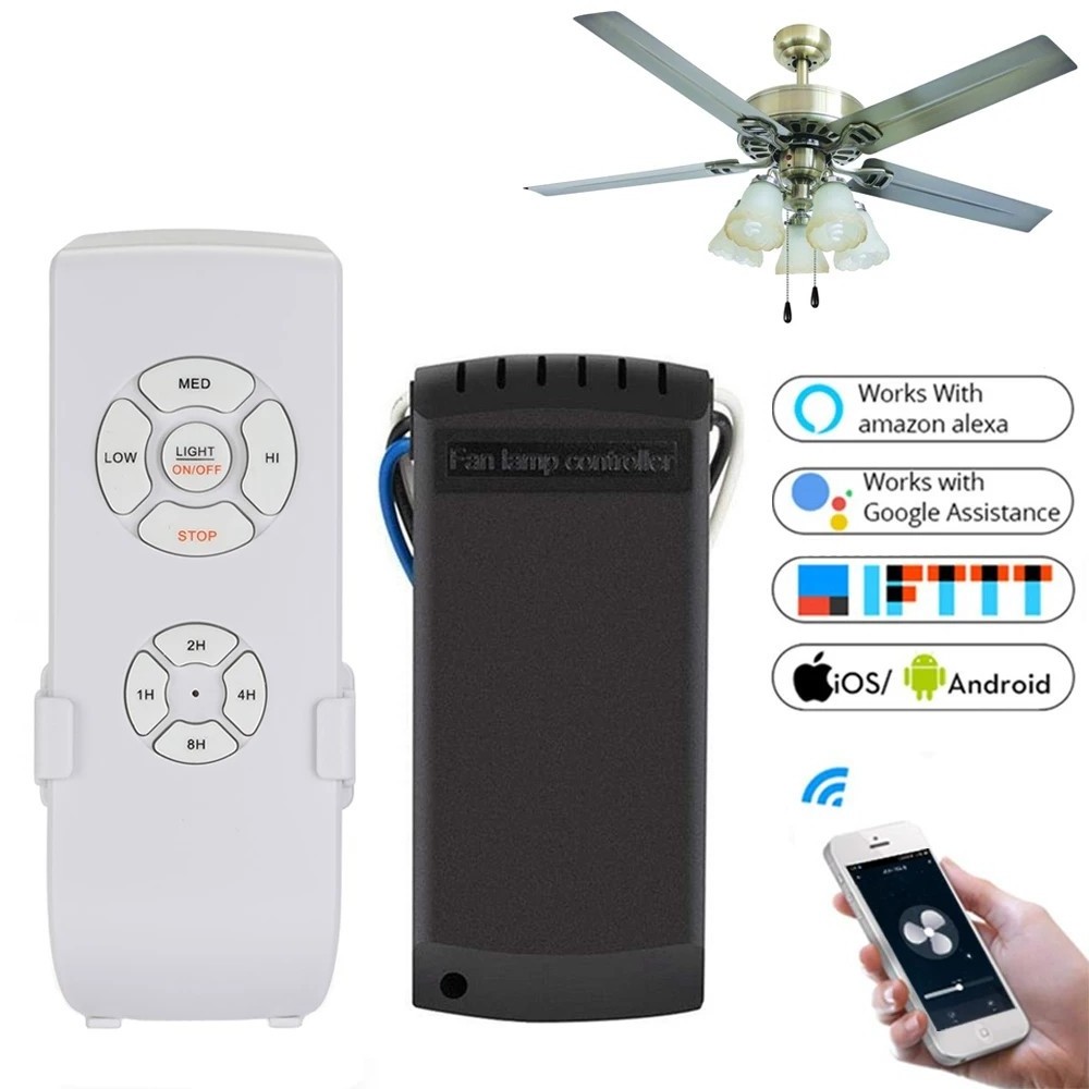 Mobile app remote WiFi wireless remote control timing invisible fan ceiling fan lamp controller