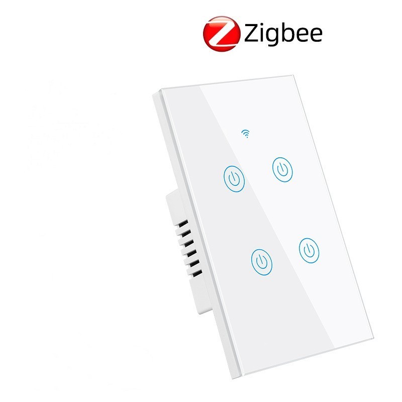 Zigbee WiFi Wall Touch Light Switch Smart Life AC100-240V Interruptor Zigbee Tuya Works with Alexa Google Home 1/2/3/4 Gang