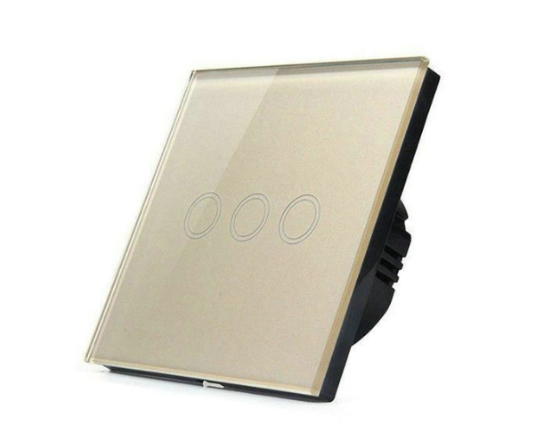 Three-click golden WiFi touch switch,Smart Switch APP Wireless control Wall Light