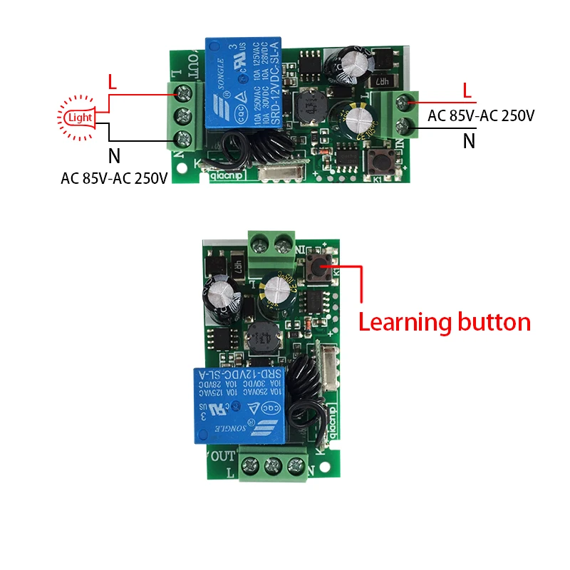 433Mhz Wireless Remote Control Switch AC 220V Receiver Wall Panel Transmitter For Hall Bedroom Ceiling Light Lamp