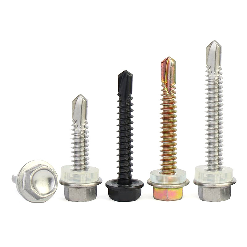 SDS Drilling Roofing Tek Screws With Rubber Washers Tornillos Hexagonal Hex Head Self Drilling Screws tek screws for roof