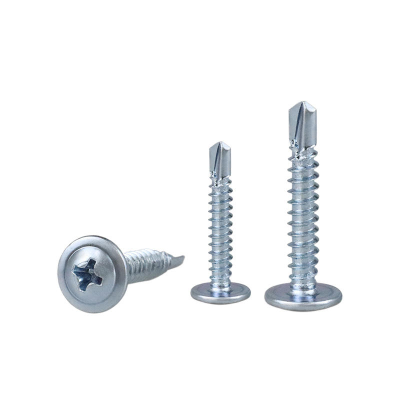 Carbon Steel 1002 blue-white zinc plated Furniture cross recess Phillips Pan Head Self Drilling Screws for building renovation