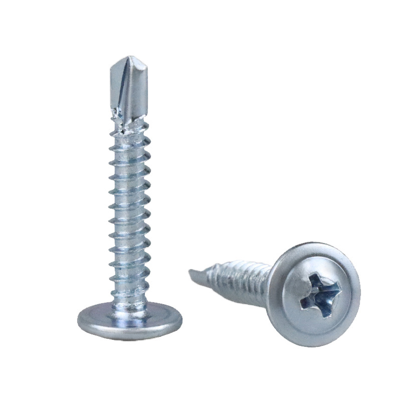 Carbon Steel 1002 blue-white zinc plated Furniture cross recess Phillips Pan Head Self Drilling Screws for building renovation