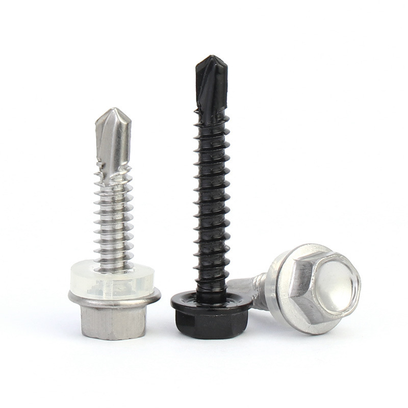 SDS Drilling Roofing Tek Screws With Rubber Washers Tornillos Hexagonal Hex Head Self Drilling Screws tek screws for roof