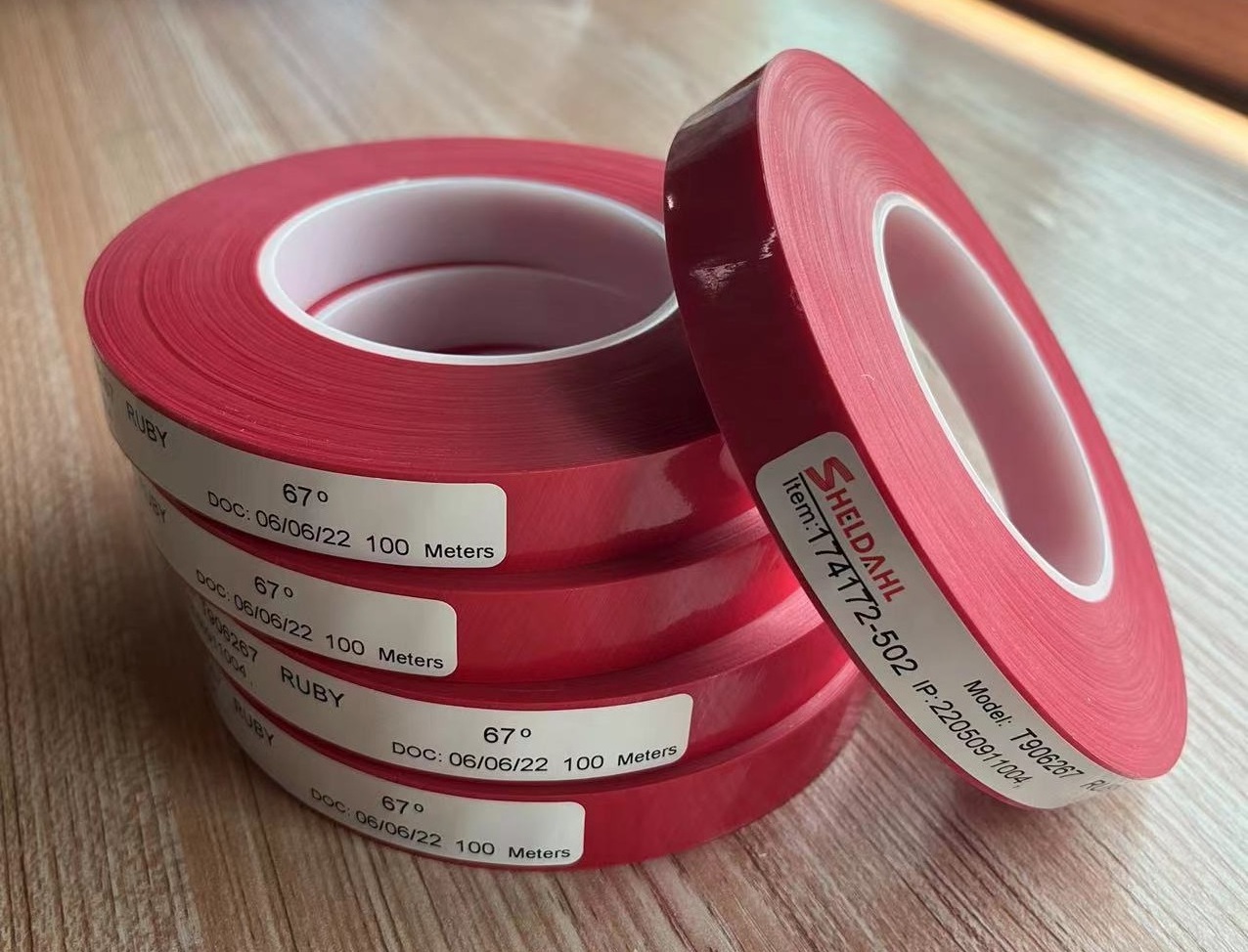 SHELDAHL Flexible Adhesive Belt Joint Tape for Making Abrasive Sanding Belt Size 19mmx100m Ruby/Blue/Pink/White T906267/T188467