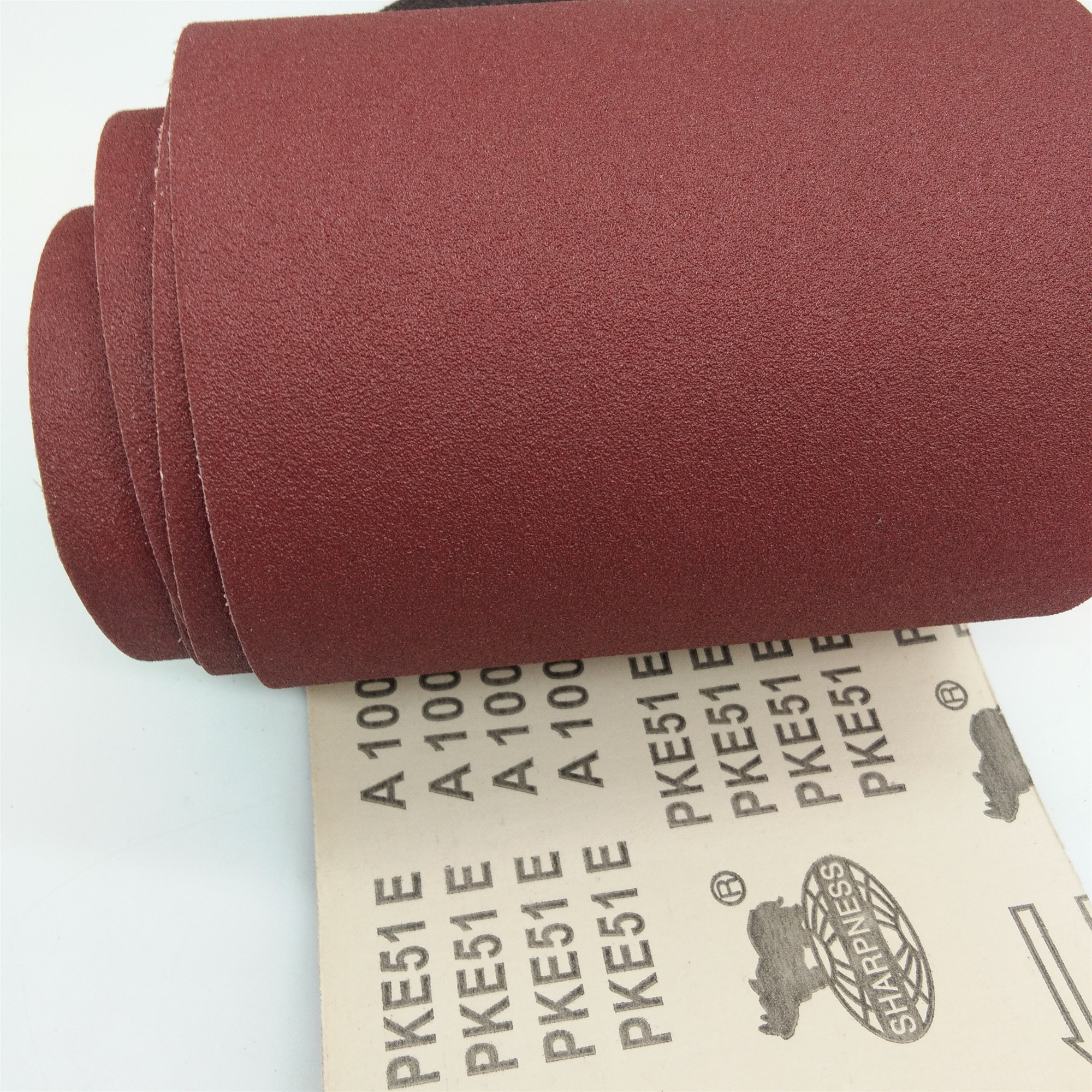 hot sale Aluminum oxide sanding paper roll PKE51