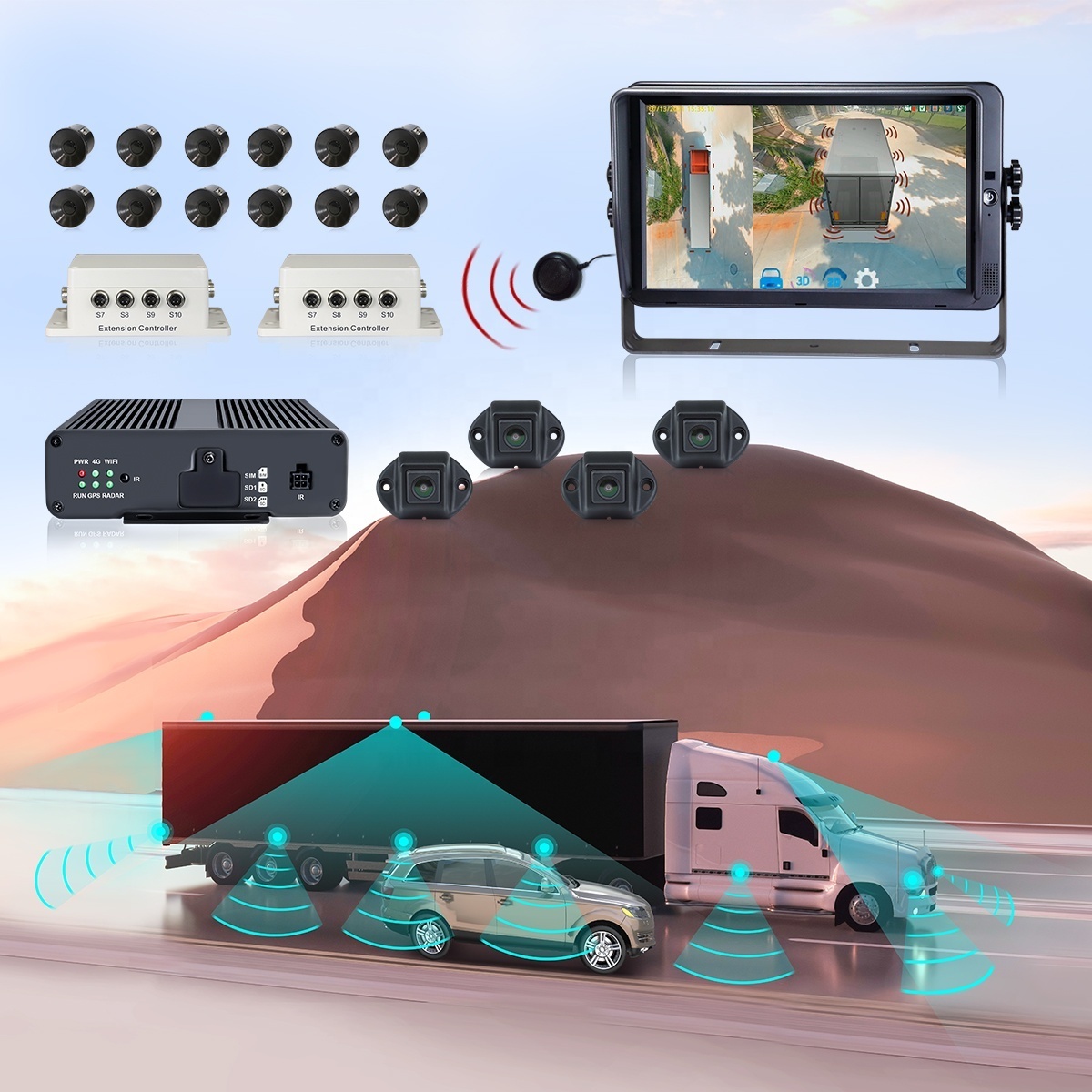 STONKAM Truck 1080P 360 Degree Around View Parking Camera System