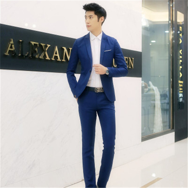 Coat and pants 2 pieces set slim fit man business suits wedding suits men's blazer suit set Y859