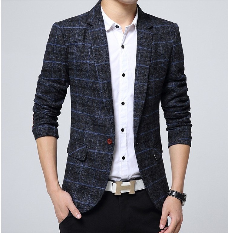 Spring boys fall/winter England  casual blazer suits men's slim tops Korean small single suit jacket  AG1694