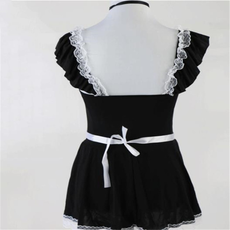 Wholesale sexy french maid cosplay costume lace nude mesh lingerie for women sexy costume CC078