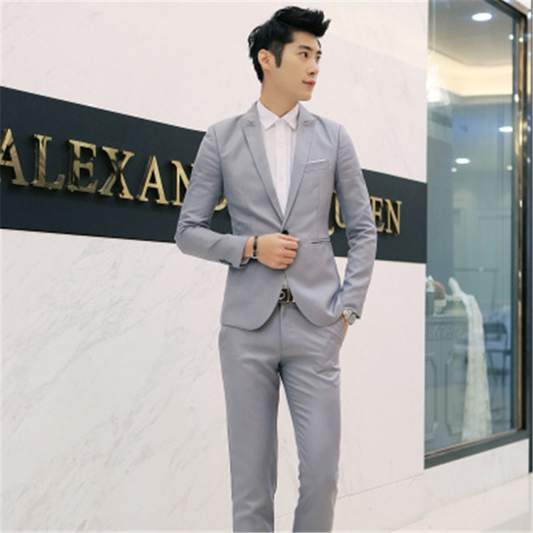 Coat and pants 2 pieces set slim fit man business suits wedding suits men's blazer suit set Y859