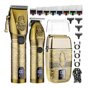 4D 730 Powerful Haircut Clipping Machine set Lcd display Hair Trimmer Grooming Kit IPX6 waterproof hair clipper set