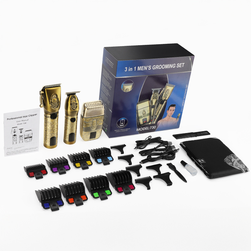 4D 730 Powerful Haircut Clipping Machine set Lcd display Hair Trimmer Grooming Kit IPX6 waterproof hair clipper set