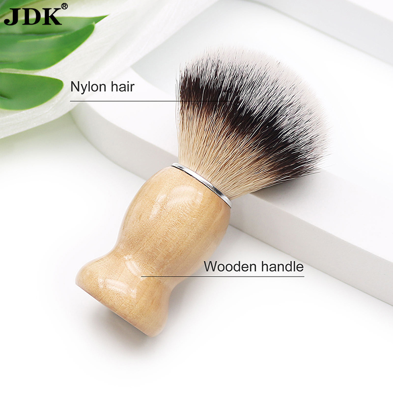 JDK private label shaving brush wood handle Your own brand no moq cream synthetic men's shaving brush