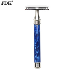 Safety Razor with Sea Blue Handle Stainless Steel Blade Light Color Bring light mood