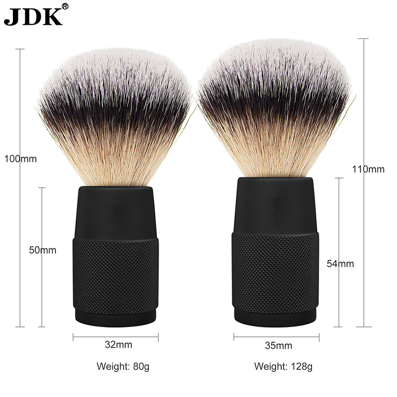 JDK Factory Wholesale Men Grooming Synthetic Shave Brush Aluminium Metal Handle Badger Hair Shaving Brush Knots