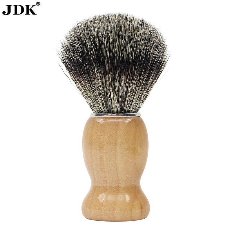 JDK private label shaving brush wood handle Your own brand no moq cream synthetic men's shaving brush