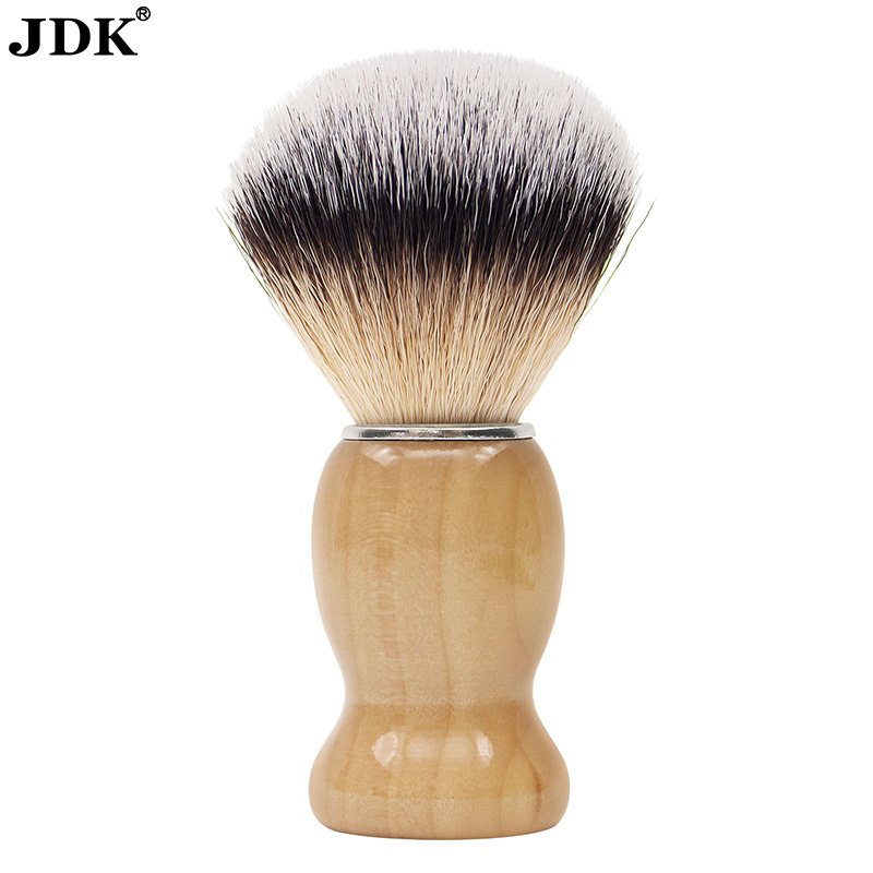 JDK private label shaving brush wood handle Your own brand no moq cream synthetic men's shaving brush