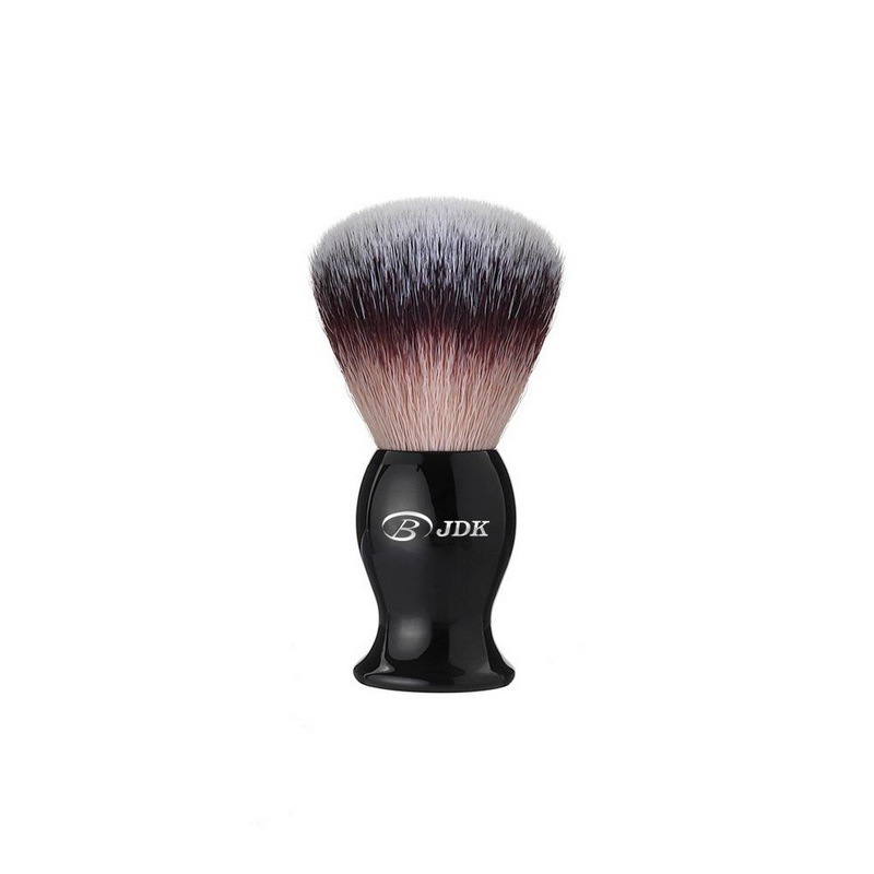 Wholesale Custom Black Color Men Beard Vegan Synthetic Shaving Brush with Travel Tube