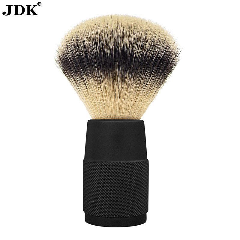 JDK Factory Wholesale Men Grooming Synthetic Shave Brush Aluminium Metal Handle Badger Hair Shaving Brush Knots