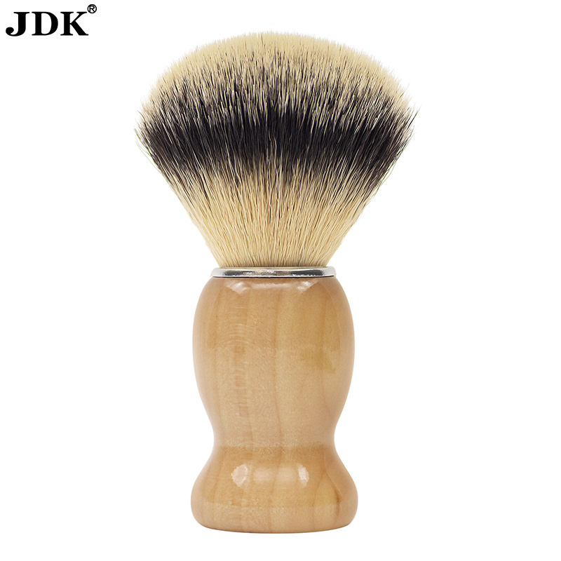 JDK private label shaving brush wood handle Your own brand no moq cream synthetic men's shaving brush