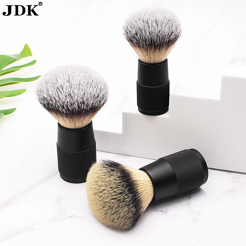 JDK Factory Wholesale Men Grooming Synthetic Shave Brush Aluminium Metal Handle Badger Hair Shaving Brush Knots