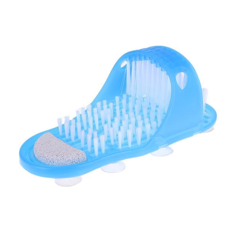 Plastic Bath Shoe Remove Dead Skin Massage Slipper Foot Scrubber with Brush for Feet Bathroom Products Foot Care Blue