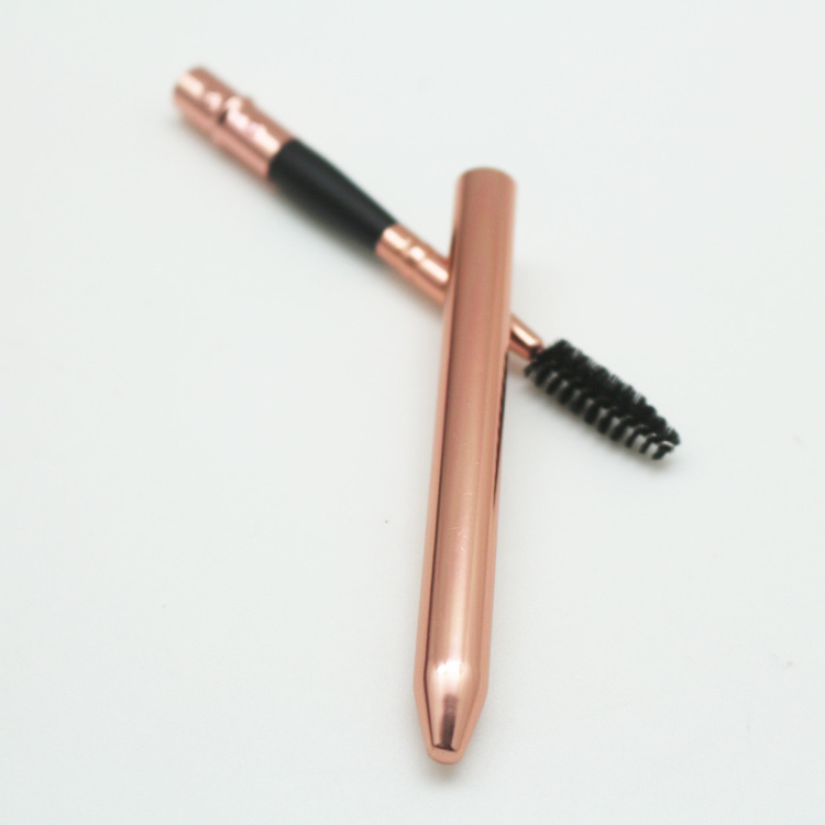 Cosmetics Brands Private Label Retractable Rose Gold Mascara Wand Eyelash Brush Makeup Brushes With Lid