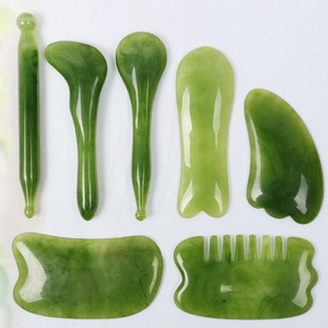 Heart Shaped Gua Sha Guasha Board Green Rose Quartz Jade Stone Scraping Massage Tool gua sha board