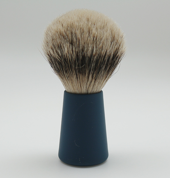 Top quality beard & mustache brush Silver tip Pure badger Hair beard brushes shaving wholesale with travel case for men