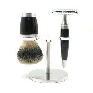 2024 JDK High Quality Luxury Double Edge Safety Razor and Badger Hair Brush Shaving Set Stainless Steel Stand for Men