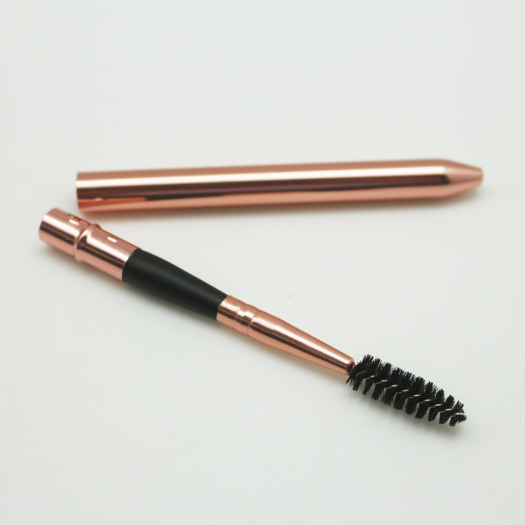 Cosmetics Brands Private Label Retractable Rose Gold Mascara Wand Eyelash Brush Makeup Brushes With Lid