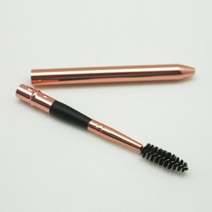 Cosmetics Brands Private Label Retractable Rose Gold Mascara Wand Eyelash Brush Makeup Brushes With Lid