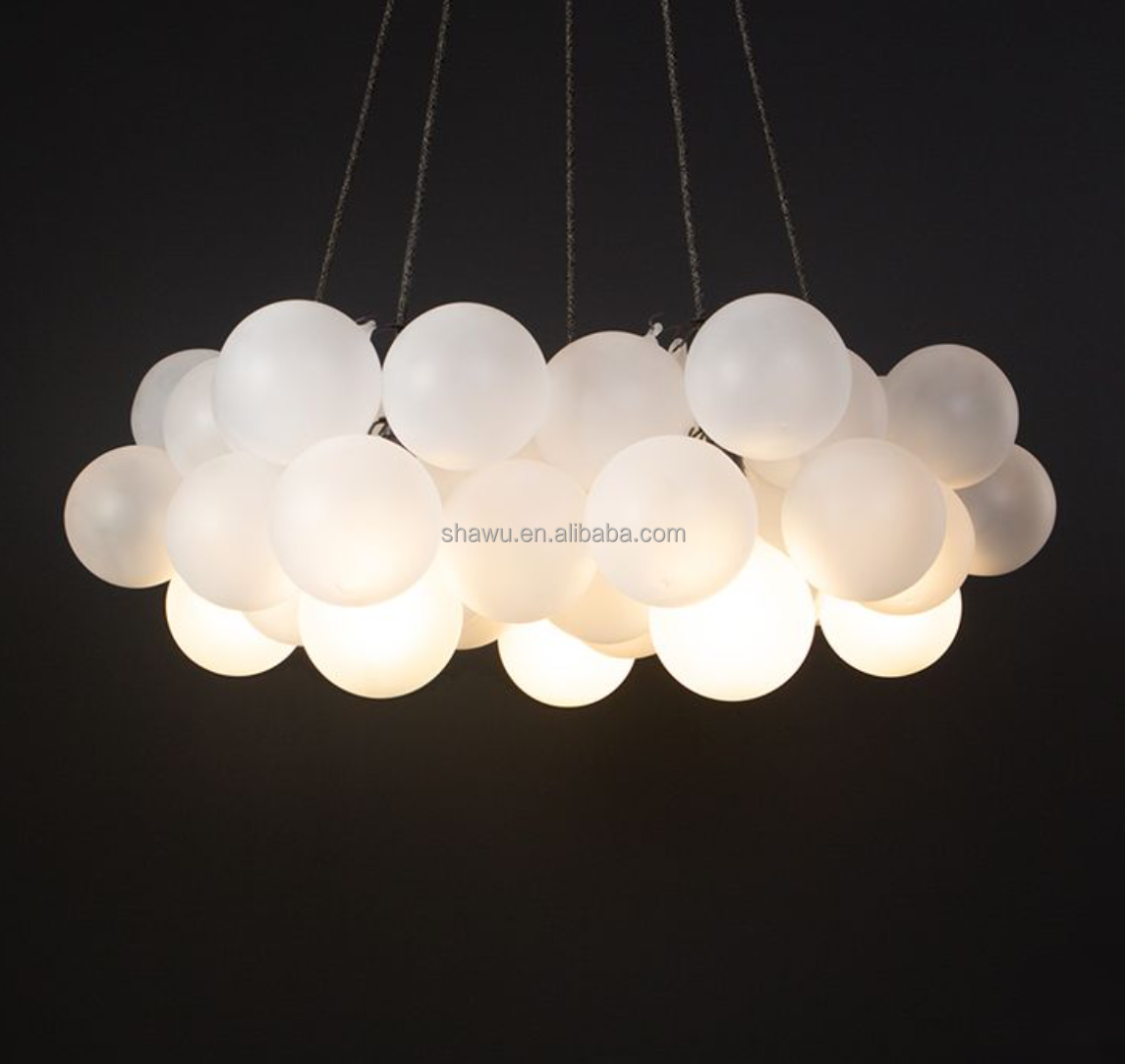 Pretty white Bulbs lights square chandelier event ceiling lighting decoration for living room