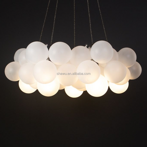 Pretty white Bulbs lights square chandelier event ceiling lighting decoration for living room