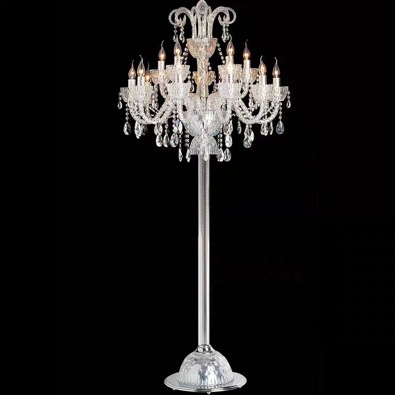 Luxury 1.8m electric wedding floor lamp tall crystal standing candelabra centerpieces