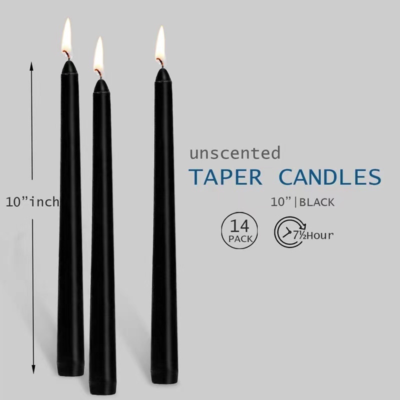 wholesale long wax black white candles lighter for wedding party solid color flameless candles