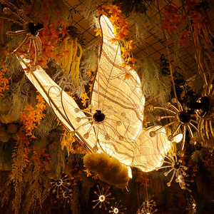 Luxury large lighted butterfly wire for ceiling decorations for weddings