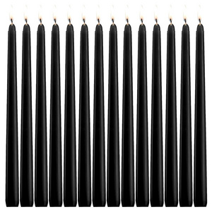 wholesale long wax black white candles lighter for wedding party solid color flameless candles