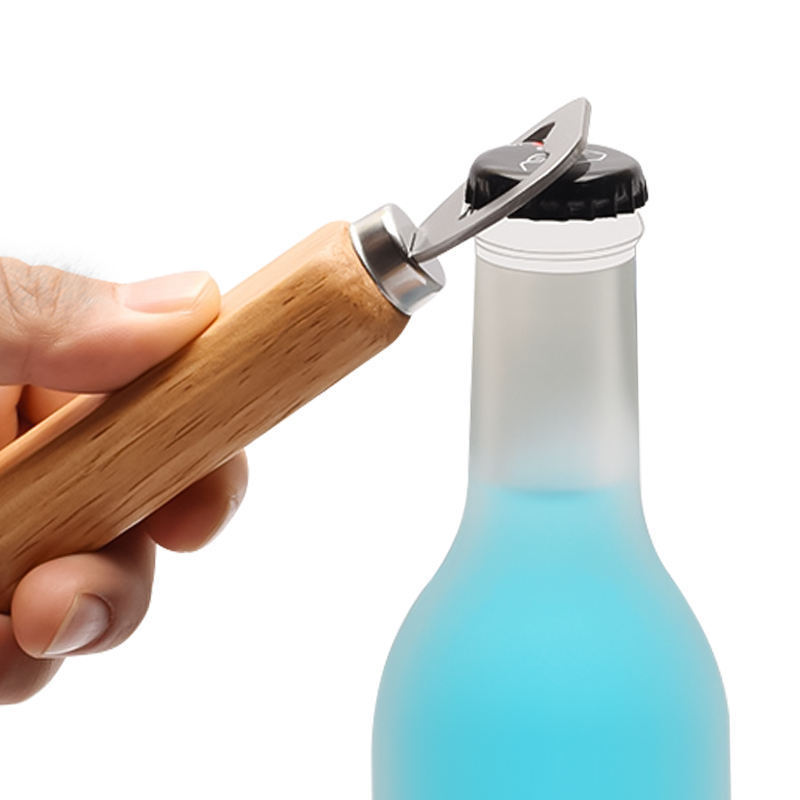 Beer Opener's Wooden Stainless Steel Custom Can Wine Bottle Opener Metal Bottled Openers Abridor Speed Wood Handle Bottle Opener