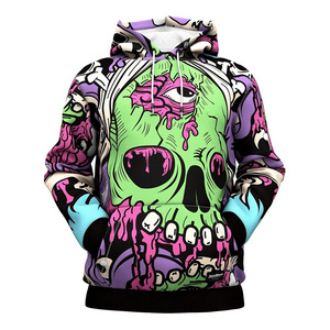 Custom All Over Print Hoodie Factory French Terry Graphic Hoodie Sport Men Full Zip Up 3D Sublimation Hoodies