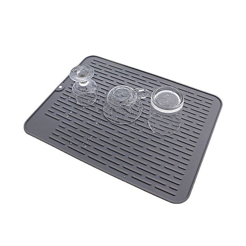 High Quality Kitchen Sink Drain Silicon Mat Protector Pad Waterproof Silicone Drying Mats Dishes Drying Mat for Kitchen Counter