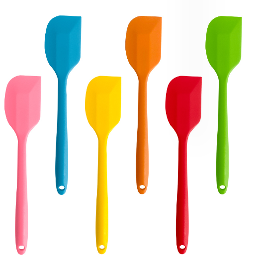 One Piece Multicolor Non-stick Silicone Spatula Heat Resistant Food Grade Kitchen Silicone Pastry Scraper Spatula Baking Tools