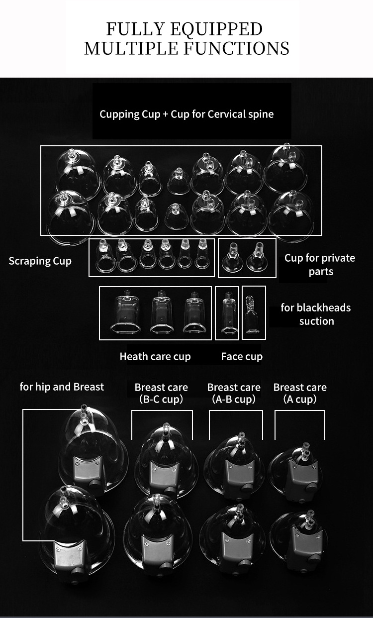 Popular 32PCS Cups Breast Enhancement Vacuum Butt Lifting Cupping Machine