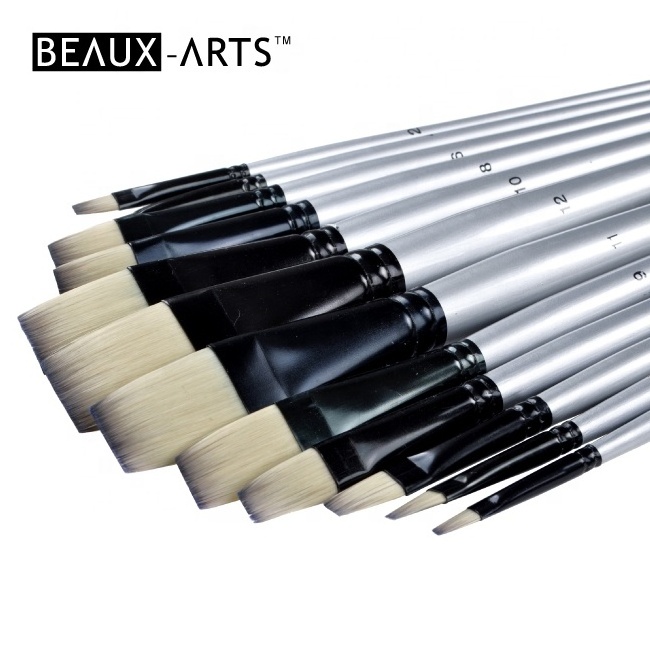 Flat Bicolor Synthetic Painting Brushes Artist Paint Brush for Acrylic Painting, Oil Painting, Watercolor