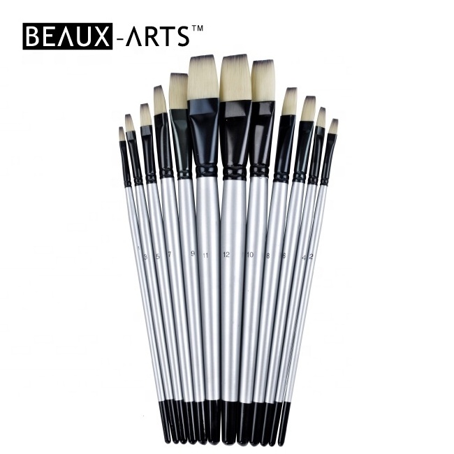 Flat Bicolor Synthetic Painting Brushes Artist Paint Brush for Acrylic Painting, Oil Painting, Watercolor