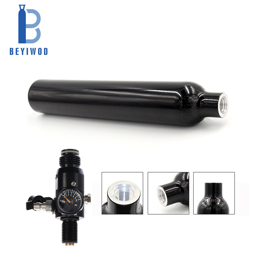 Plain Black 16OZ 0.68L TPED DOT ISO7866 Standard Aluminum CO2 Cylinder Paintball Air Tank