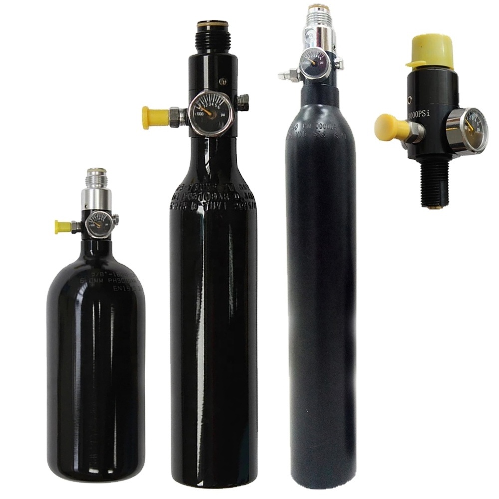 Plain Black 16OZ 0.68L TPED DOT ISO7866 Standard Aluminum CO2 Cylinder Paintball Air Tank